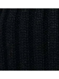 Bonnet noir fantaisie avec logo de la marque et pompons interchangeables
