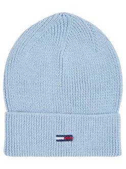 Bonnet à revers bleu ciel avec détail pailleté et drapeau tricolore brodé