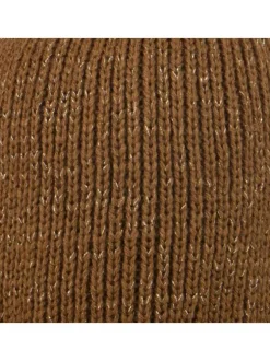 Bonnet à revers Irish Coffee camel avec 3 pompons interchangeables