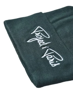 Bonnet vert uni en maille