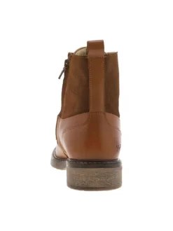 Boots ALPHAHOOK camel en cuir avec talon plat