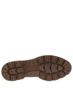 Boots brun en cuir avec talon plat de plat