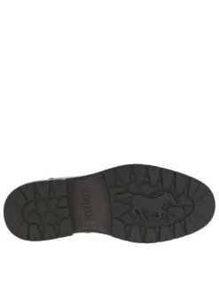 Boots brunes à talon décroché bas avec 2 zips et des lacets ronds