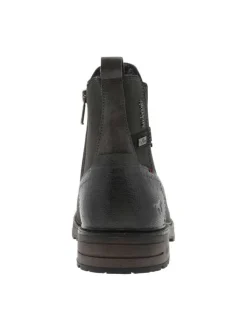 Boots charbon à talon décroché bas avec un zip et un soufflet élastiqué