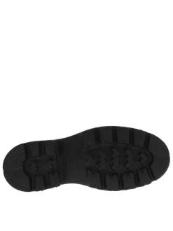 Boots chunky en cuir noires à semelles décrochés moyen