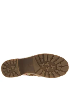 Boots en cuir camel à talon décroché bas avec des fermetures zippées