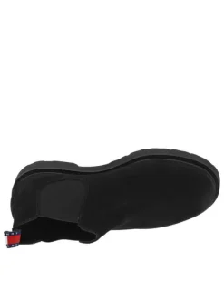 Boots en cuir de vachette noir avec une languette d'aisance