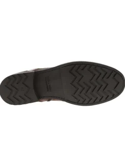 Boots en cuir marron avec une fermeture zippée lacets ronds et languette d'aisance