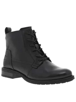 Boots en cuir noires à talon décroché bas et fermeture zippée