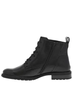 Boots en cuir noires à talon décroché bas et fermeture zippée