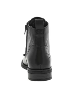 Boots en cuir noires à talon décroché bas et fermeture zippée