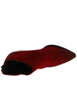 Boots femme cuir rouge