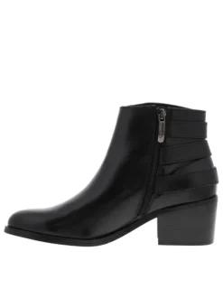 Boots FRIDA noires à talon bottier moyen en cuir