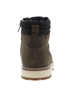 Boots kaki à doublure Tartan à lacets et fermeture zippée