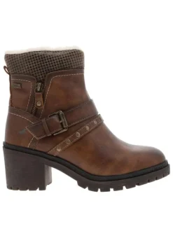 Boots marron à talon décroché moyen avec un zip côté interne