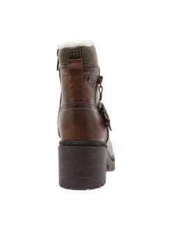 Boots marron à talon décroché moyen avec un zip côté interne