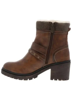 Boots marron à talon décroché moyen avec un zip côté interne