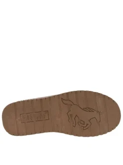 Boots marron à talon plateau et à slip-on avec l'intérieur en fausse fourrure