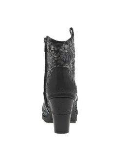 Boots noires et multicolores à talon décroché haut avec un zip