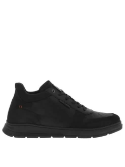 Boots noires à lacets en cuir style basket