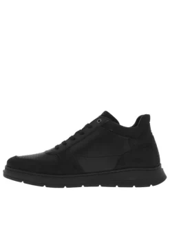 Boots noires à lacets en cuir style basket