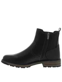 Boots noires à soufflet élastiqué avec une languette d'aisance