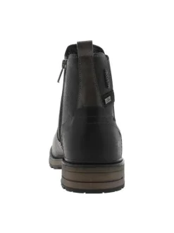 Boots noires à soufflet élastiqué avec une languette d'aisance