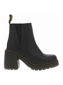 Boots noires à talon décroché haut avec des soufflets élastiqués