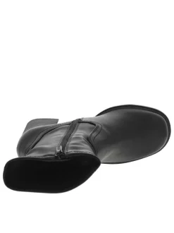 Boots noires à talon décroché haut et à zip avec cheville élastiquée