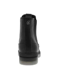 Boots PALERMO stretch en cuir noir à semelle translucide à talon bloc bas