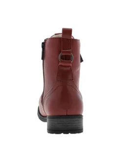 Boots rouges à talon plat