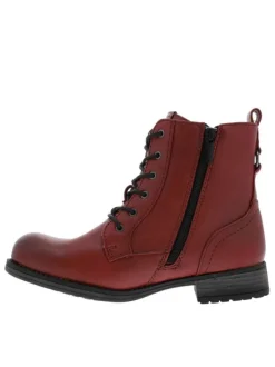 Boots rouges à talon plat