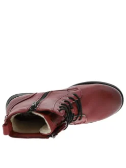 Boots rouges à talon plat
