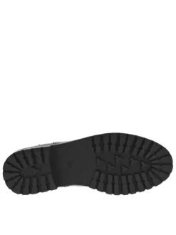 Boots simili cuir noir lisse à semelle avec une fermeture zippée
