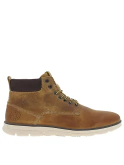 Boots TUBAR en cuir miel effet usé à semelle type basket