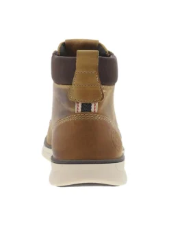 Boots TUBAR en cuir miel effet usé à semelle type basket