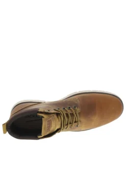 Boots TUBAR en cuir miel effet usé à semelle type basket