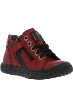 Botillons garçon cuir VIBUSE bordeaux