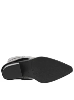 Bottes botte noires à talon décroché moyen à bout pointu avec sur-botte