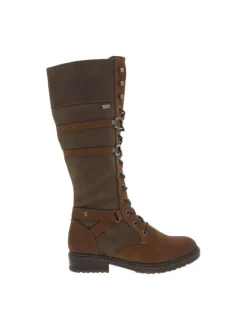 Bottes brandy à talon décroché bas avec un zip et des lacets ronds