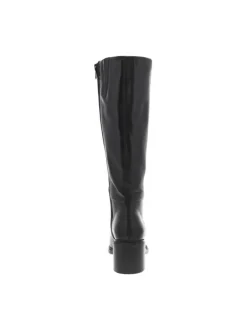 Bottes en cuir noires avec semelle à talon décroché moyen et à zip