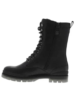 Bottes GENOVA en cuir noir à talon bloc bas, zip, doublure stretch et semelle translucide