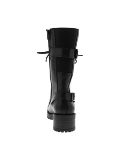 Bottes MAJORETTE noir en cuir avec talon plat