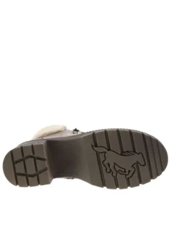 Bottines brunes à talon décroché moyen avec un zip et des lacets ronds