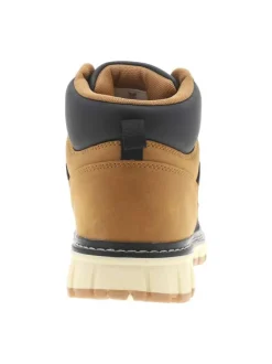 Bottines camel à talon décroché bas à lacets avec des œillets métalliques