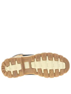 Bottines camel à talon décroché bas à lacets avec des œillets métalliques