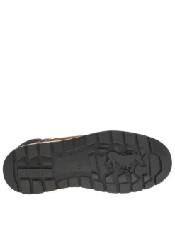 Bottines cognac à talon plat pourvues d'une fermeture zippée et de lacets