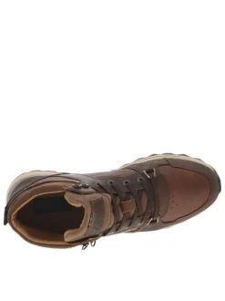 Bottines en cuir brunes à semelle plat à talon plate et à lacets