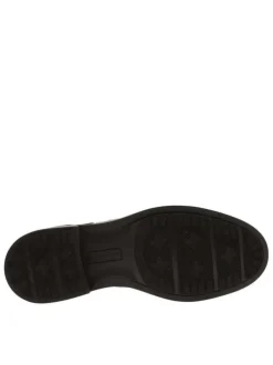Bottines en cuir cognac à talon décroché bas avec des lacets et un zip latéral