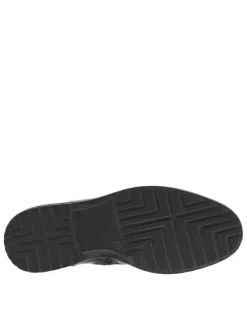 Bottines en cuir marron à semelle à talon plat avec une double fermeture